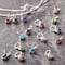 Mini Rhodium-Coloured Glass Charm Set by Bead Landing™